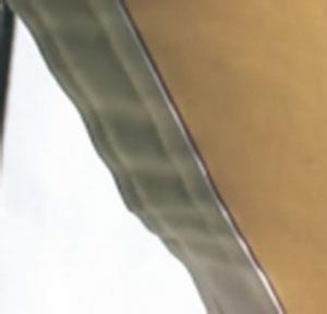 Ondulazioni ai bordi del telo tessuto Tempotest